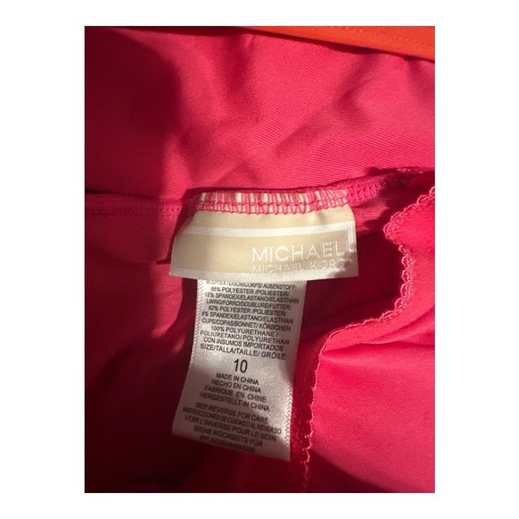 Michael Kors Pink Scoop Neck One Piece Swimsuit, Size 10 - Picture 6 of 6